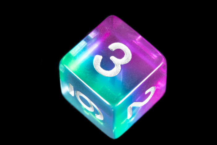 blue purple dice
