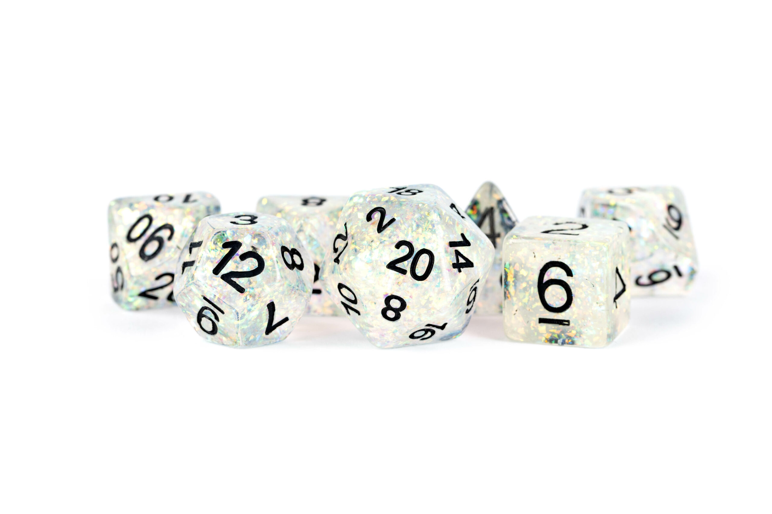 out of print flash dice clear with black numbers