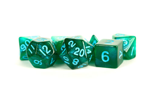 green resin dice set