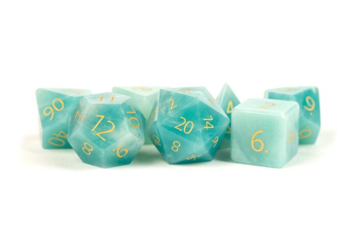 blue gemstone dice set